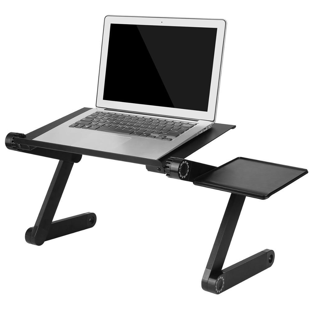 Support de bureau ergonomique en aluminium réglable pour ordinateur portable,  table pour ordinateur portable, support de bureau avec tapis de souris,  adapté pour TV, lit, canapé, PC - AliExpress